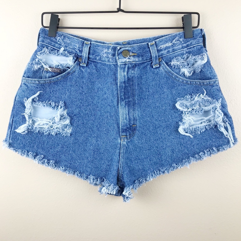 Vintage} Lee High Waisted Distressed Jean Shorts
